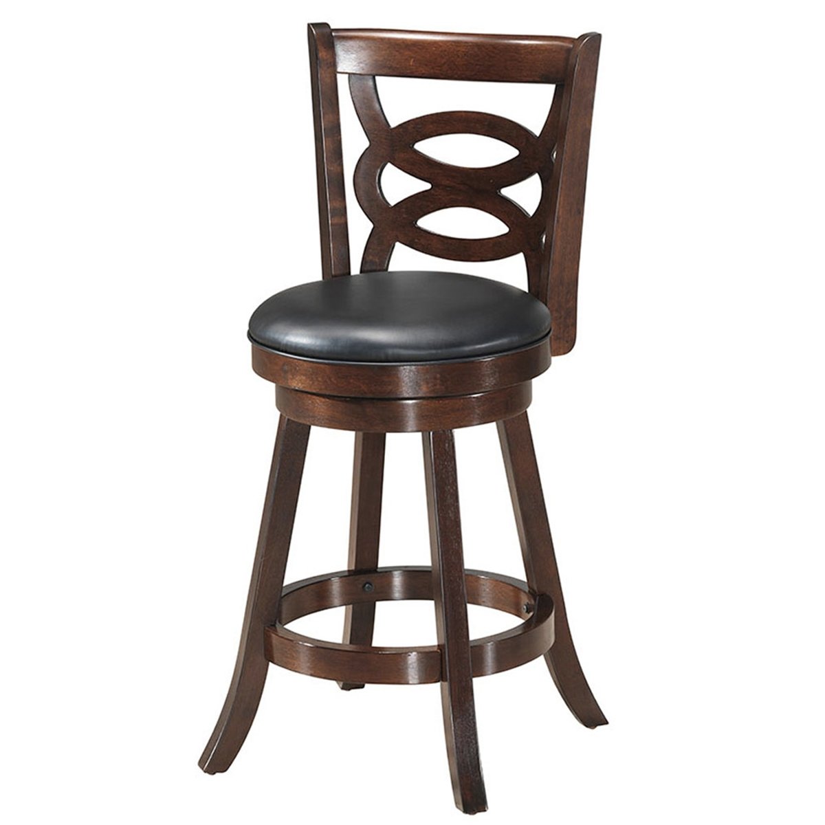 Counter Height Upholstered Espresso Swivel Dining Chair with Cushion Seat-24 Inch, Brown Bar Stools   at Gallery Canada