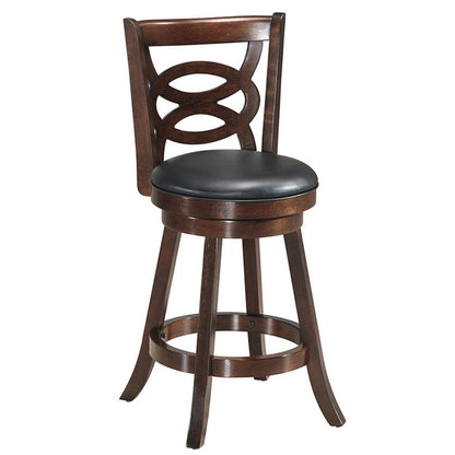 Counter Height Upholstered Espresso Swivel Dining Chair with Cushion Seat-24 Inch, Brown Bar Stools   at Gallery Canada