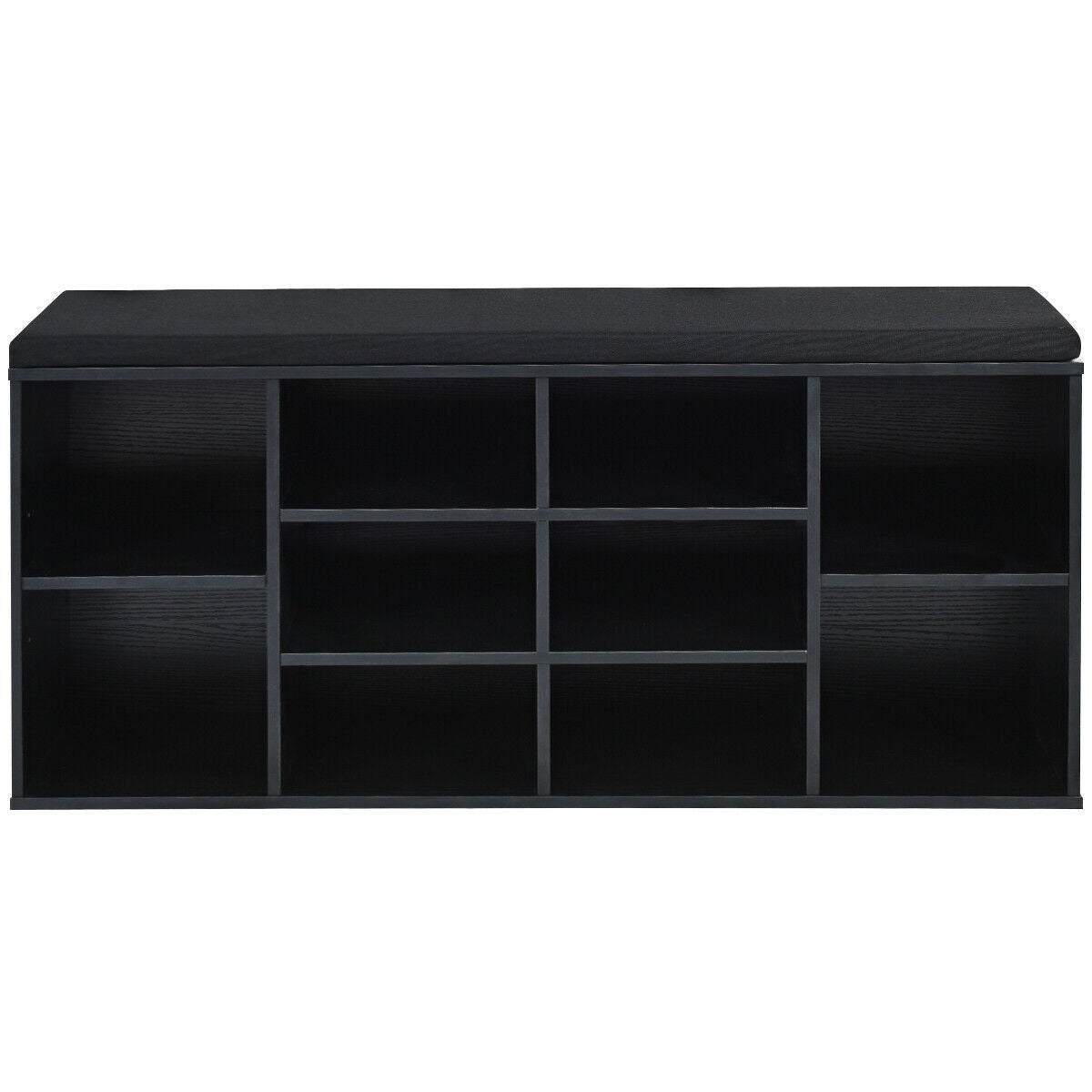 10-Cube Organizer Entryway Padded Shoe Storage Bench, Black Shoe Racks & Storage Benches at Gallery Canada