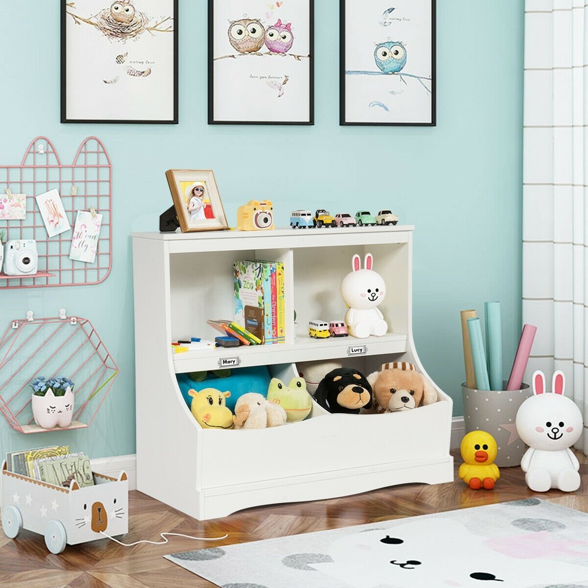 3-Tier Kids Bookcase Storage Organizer, White Kids Storage   at Gallery Canada