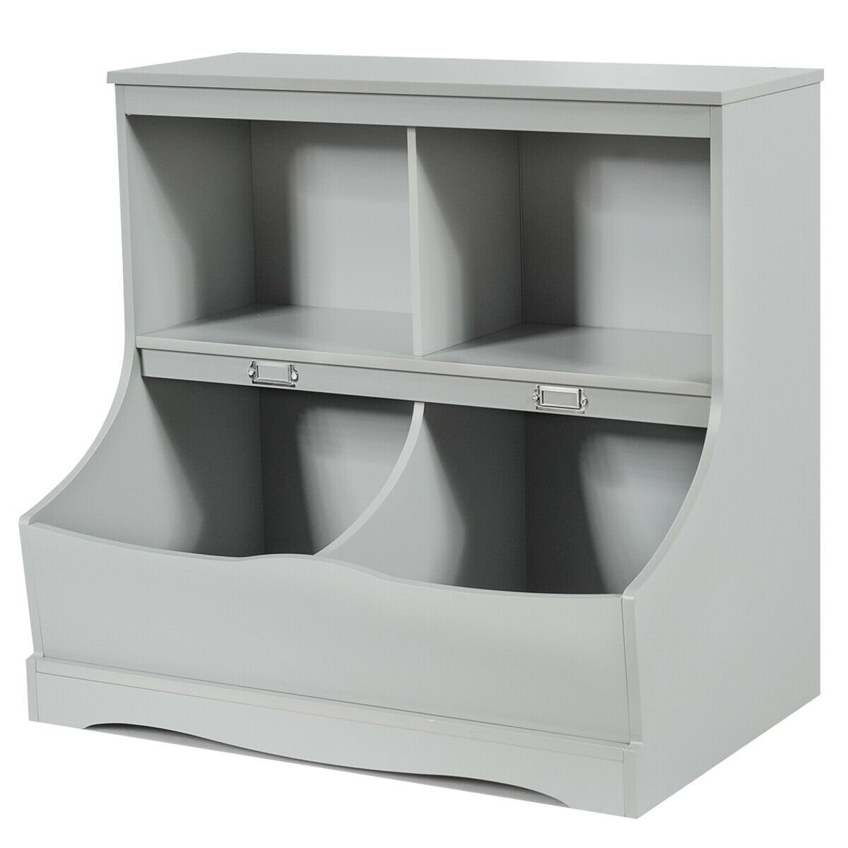 3-Tier Kids Bookcase Storage Organizer, Gray Kids Storage   at Gallery Canada