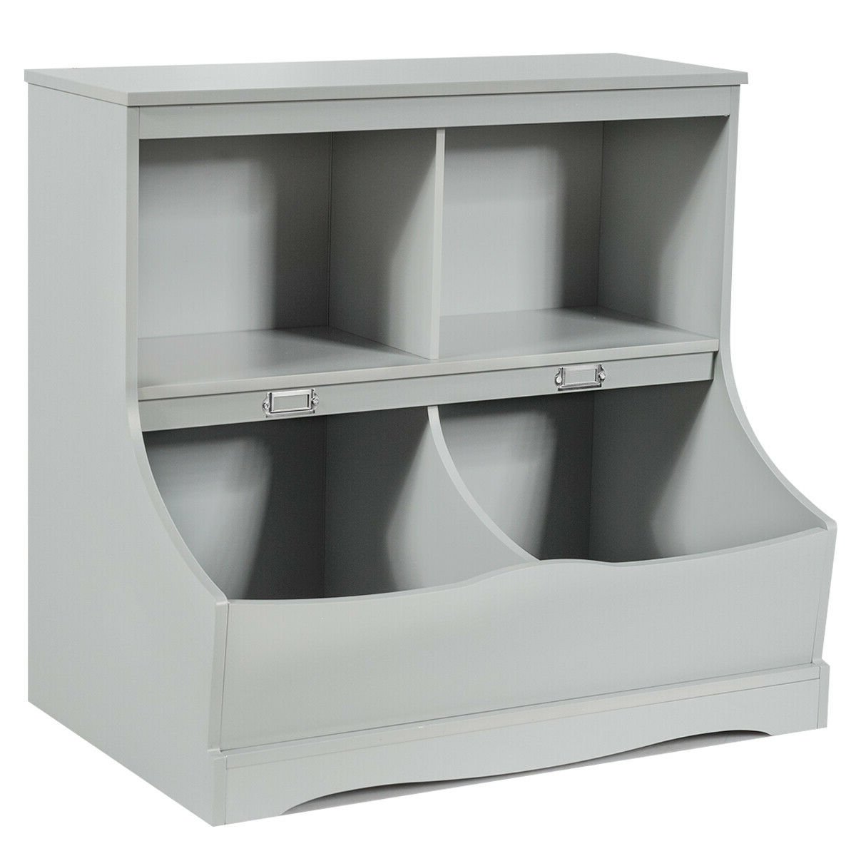 3-Tier Kids Bookcase Storage Organizer, Gray Kids Storage   at Gallery Canada