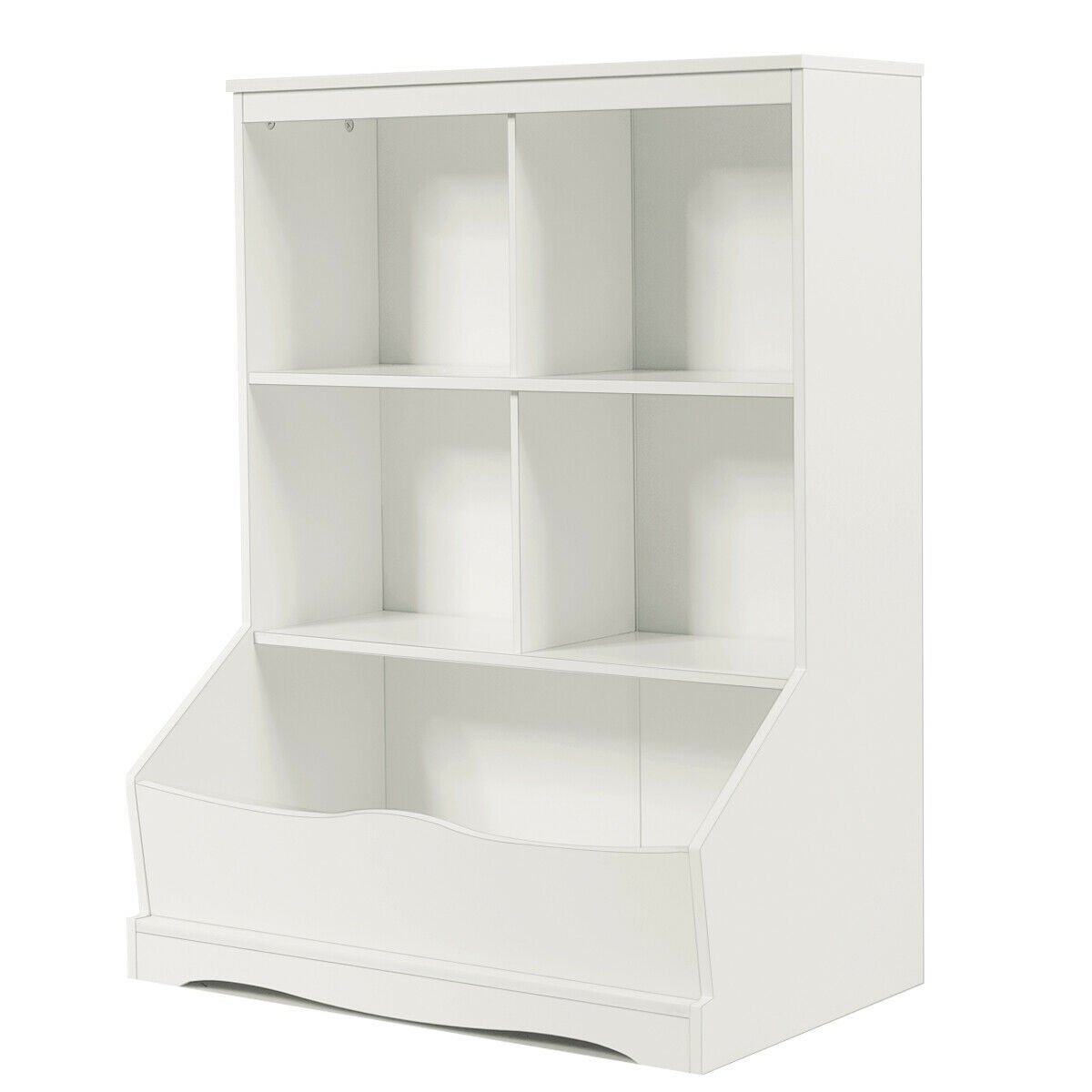 3-Tier Children's Multi-Functional Bookcase Toy Storage Bin Floor Cabinet, White Kids Storage   at Gallery Canada