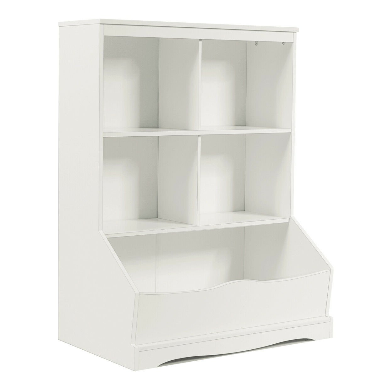 3-Tier Children's Multi-Functional Bookcase Toy Storage Bin Floor Cabinet, White Kids Storage   at Gallery Canada