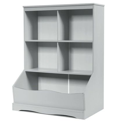 3-Tier Children's Multi-Functional Bookcase Toy Storage Bin Floor Cabinet, Gray Kids Storage   at Gallery Canada