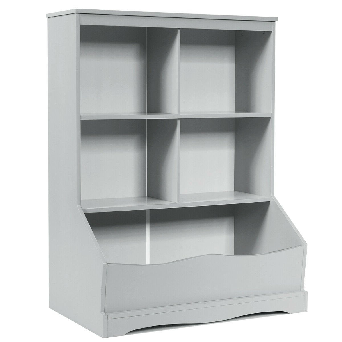 3-Tier Children's Multi-Functional Bookcase Toy Storage Bin Floor Cabinet, Gray Kids Storage   at Gallery Canada