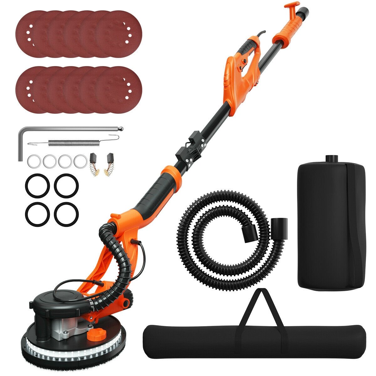 Electric Foldable Drywall Sander 750W Variable Speed, Orange - Gallery Canada