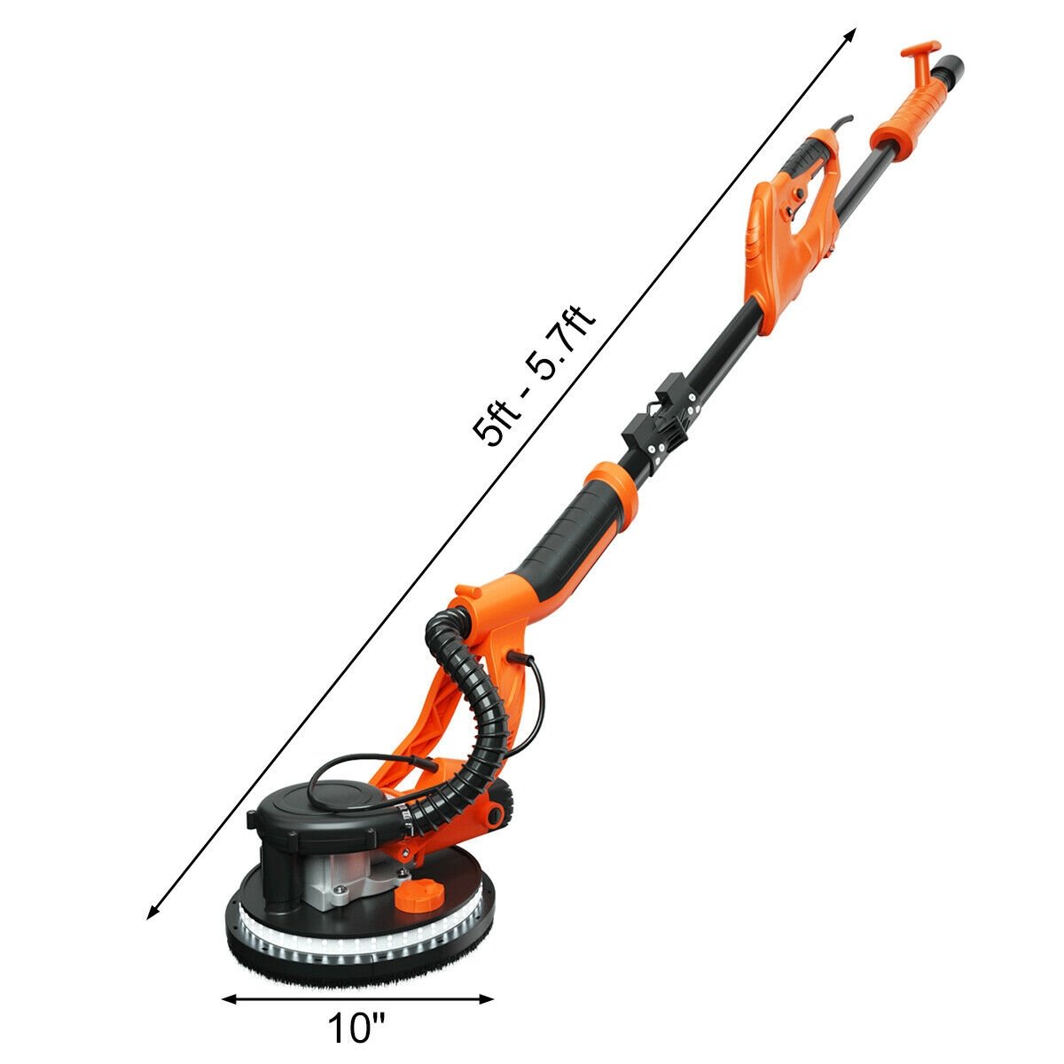 Electric Foldable Drywall Sander 750W Variable Speed, Orange - Gallery Canada