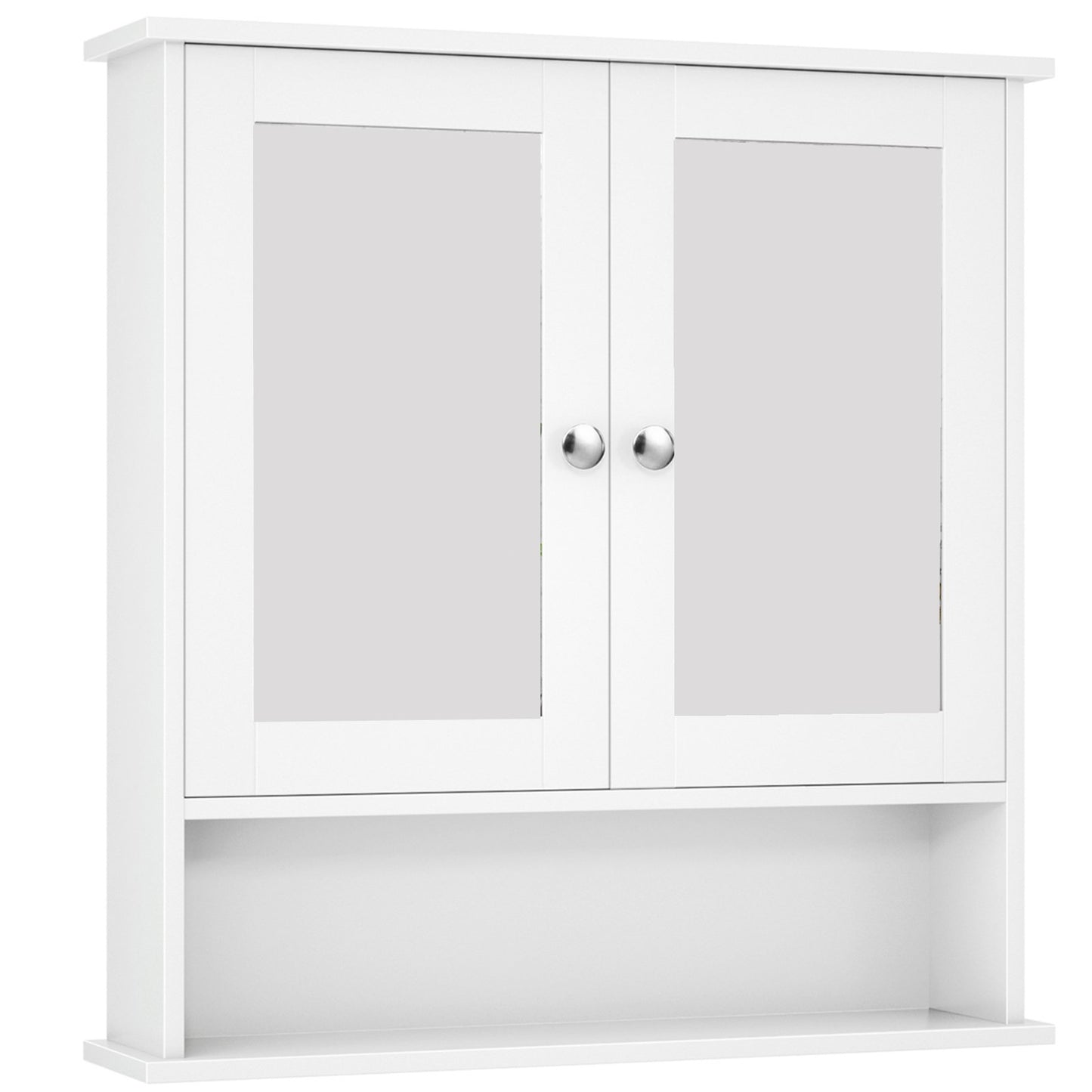 Bathroom Wall Cabinet with Double Mirror Doors, White Wall Cabinets   at Gallery Canada