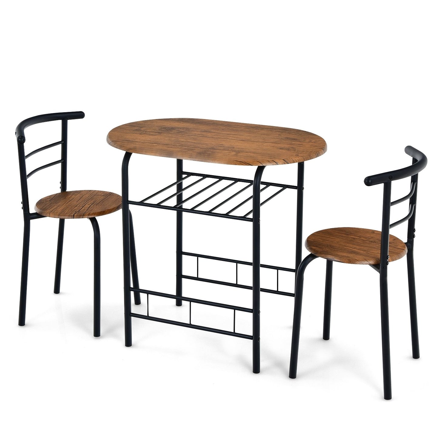 3-Piece Space-Saving Bistro Set for Kitchen and Apartment, Brown - Gallery Canada