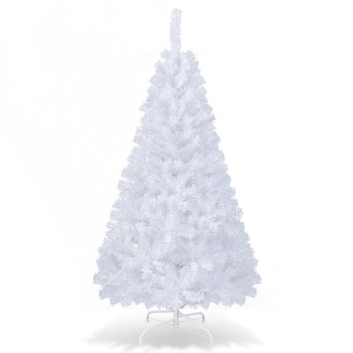 5 ft White Artificial PVC Christmas Tree with Solid Metal Stand-5 ft, White