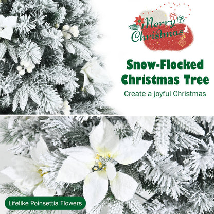 Artificial Christmas Tree Snow Flocked Pencil Tree-7 ft, White Christmas Tree   at Gallery Canada