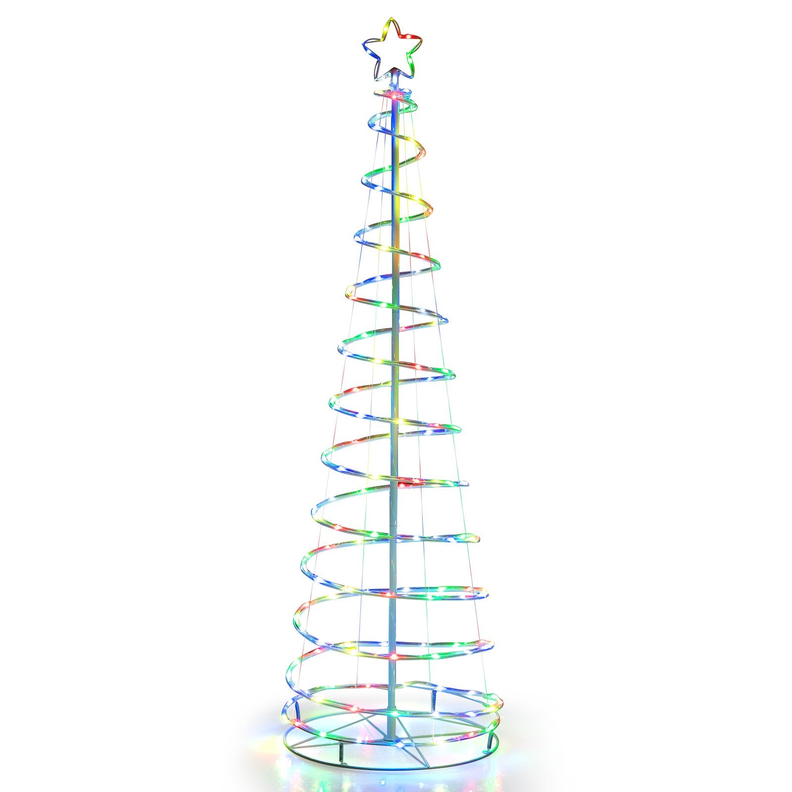 6 Feet Light Up Spiral Christmas Tree with Tree Top Star, White Christmas Tree   at Gallery Canada