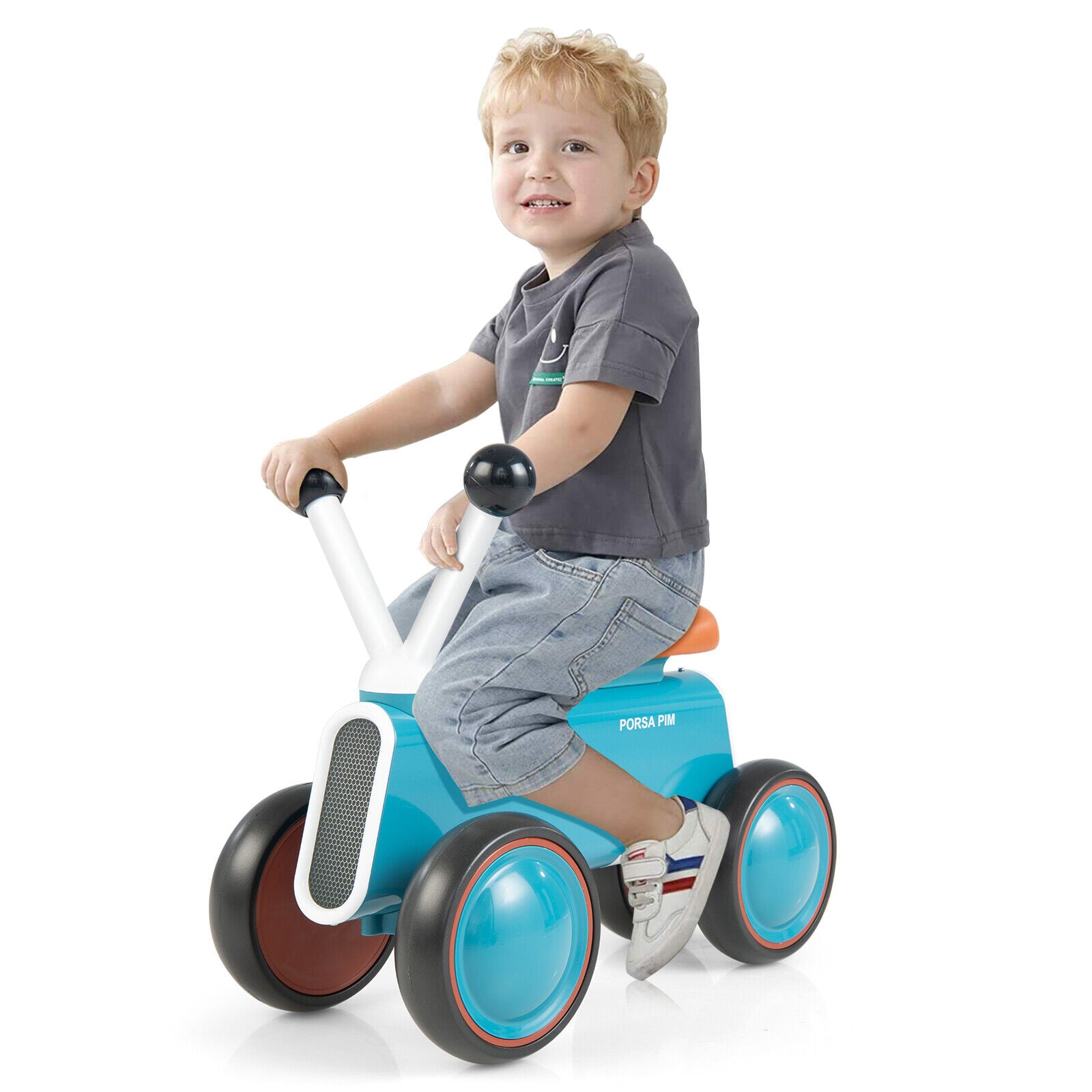 4 Wheels Baby Balance Bike without Pedal, Blue Balance Bikes   at Gallery Canada