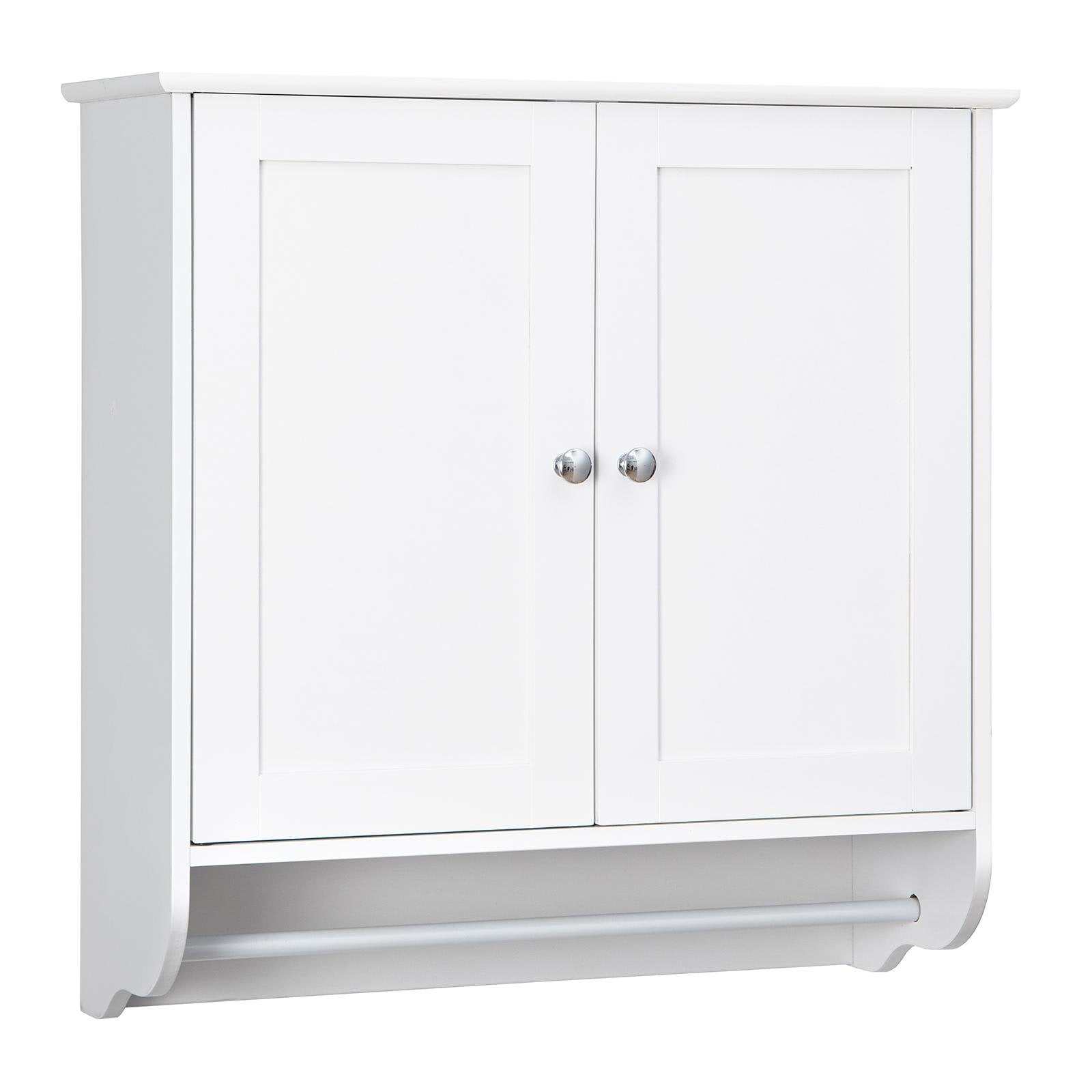 Wall Mounted Bathroom Storage Medicine Cabinet with Towel Bar, White Wall Cabinets   at Gallery Canada