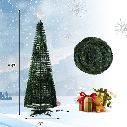 6.2 Feet Pop-up Lighted Christmas Tree with 282 RGB LED Lights, Green Christmas Tree   at Gallery Canada