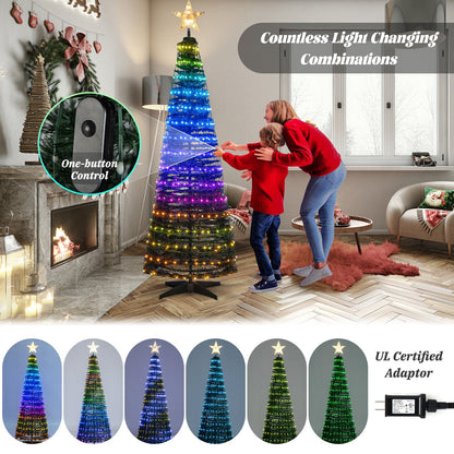 6.2 Feet Pop-up Lighted Christmas Tree with 282 RGB LED Lights, Green Christmas Tree   at Gallery Canada