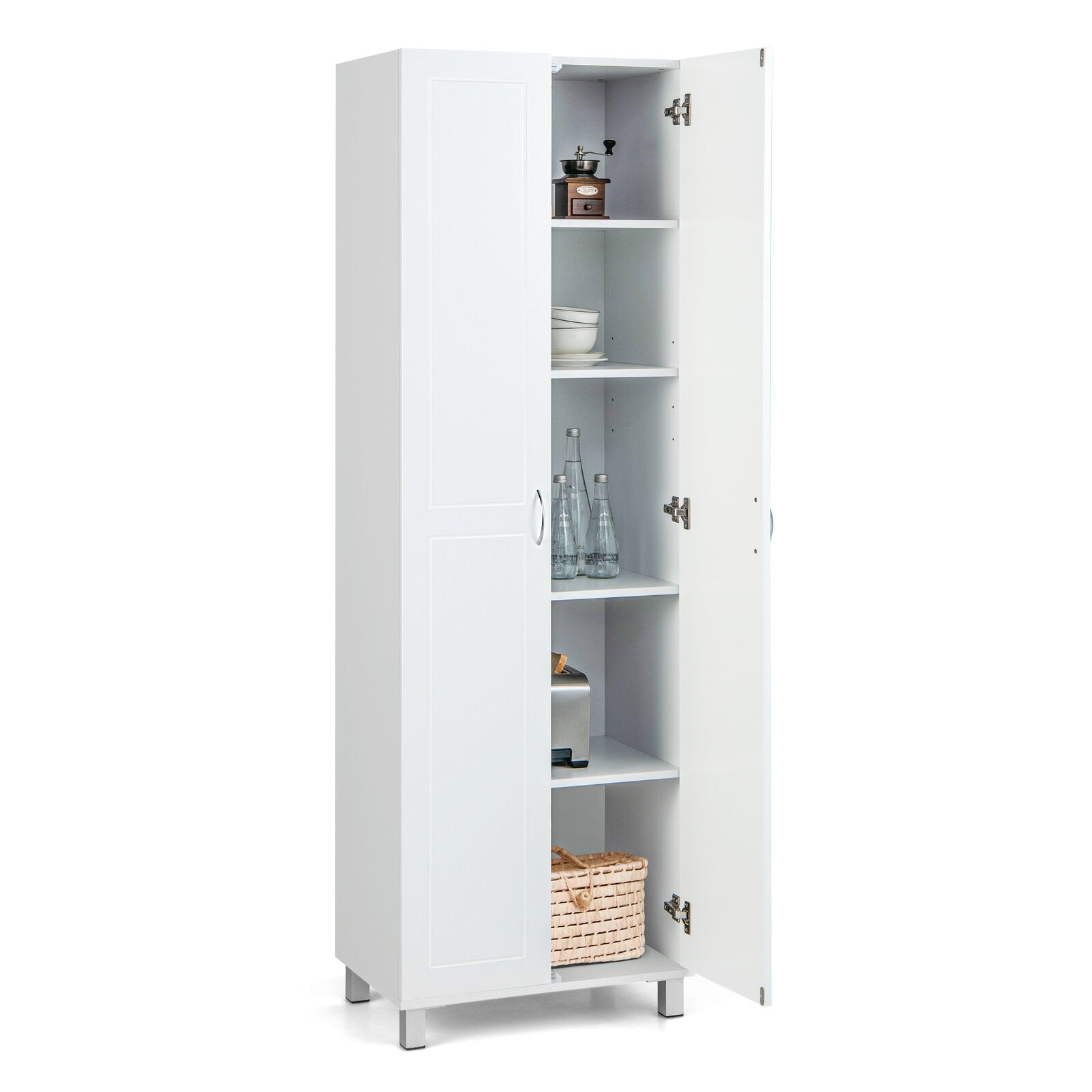 73.5 Inch Freestanding Double Door Tall Versatile Storage Organizer, White Sideboards Cabinets & Buffets   at Gallery Canada