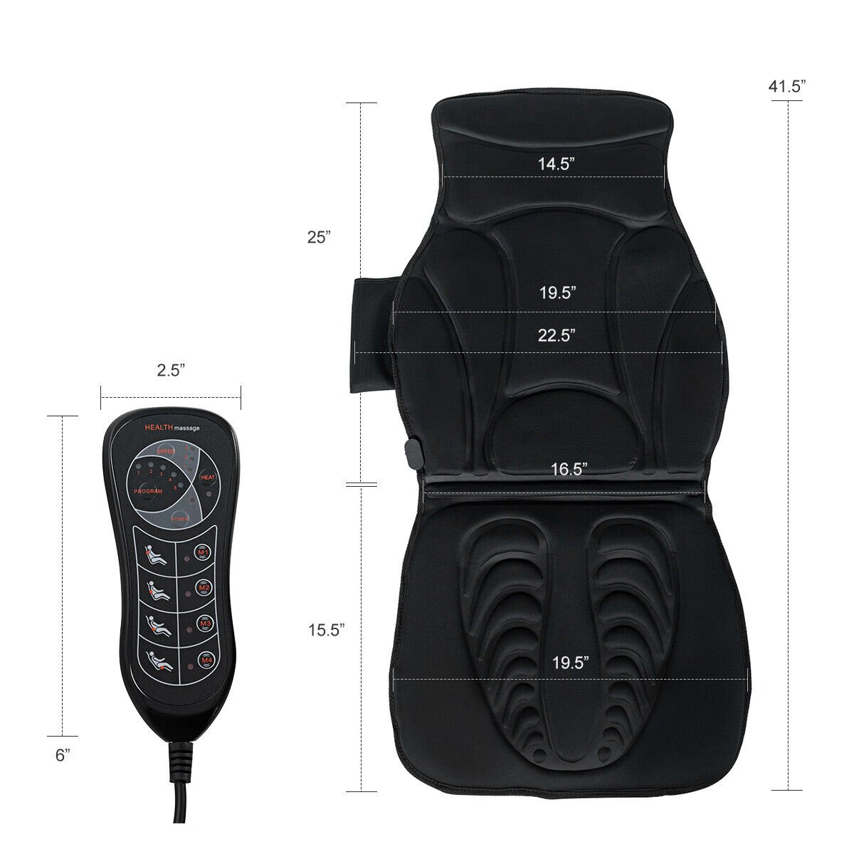 Foldable Full Body Massage Mat with 10 Vibration Motors, Black Back Massager   at Gallery Canada