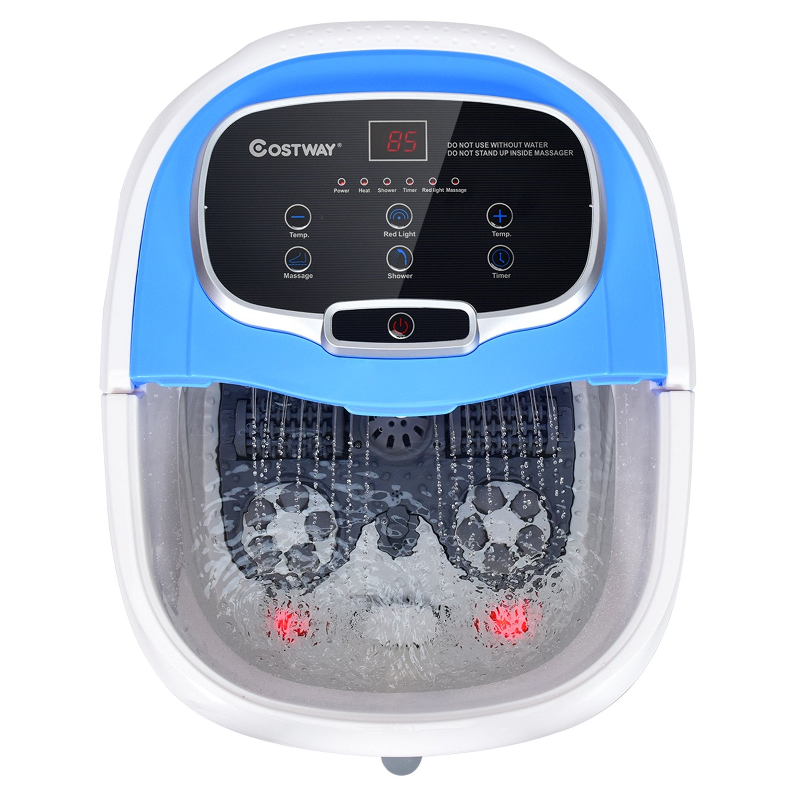 Portable All-In-One Heated Foot Bubble Spa Bath Motorized Massager, Blue Foot Massager   at Gallery Canada