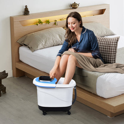 Portable All-In-One Heated Foot Bubble Spa Bath Motorized Massager, Blue Foot Massager   at Gallery Canada