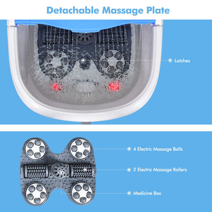 Portable All-In-One Heated Foot Bubble Spa Bath Motorized Massager, Blue Foot Massager   at Gallery Canada