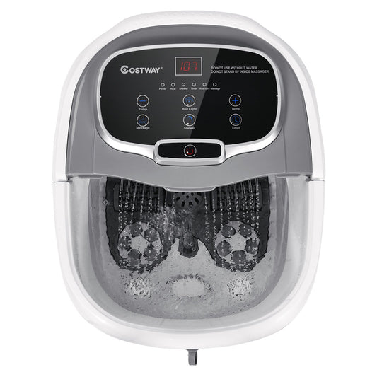 Portable All-In-One Heated Foot Bubble Spa Bath Motorized Massager, Gray Foot Massager   at Gallery Canada