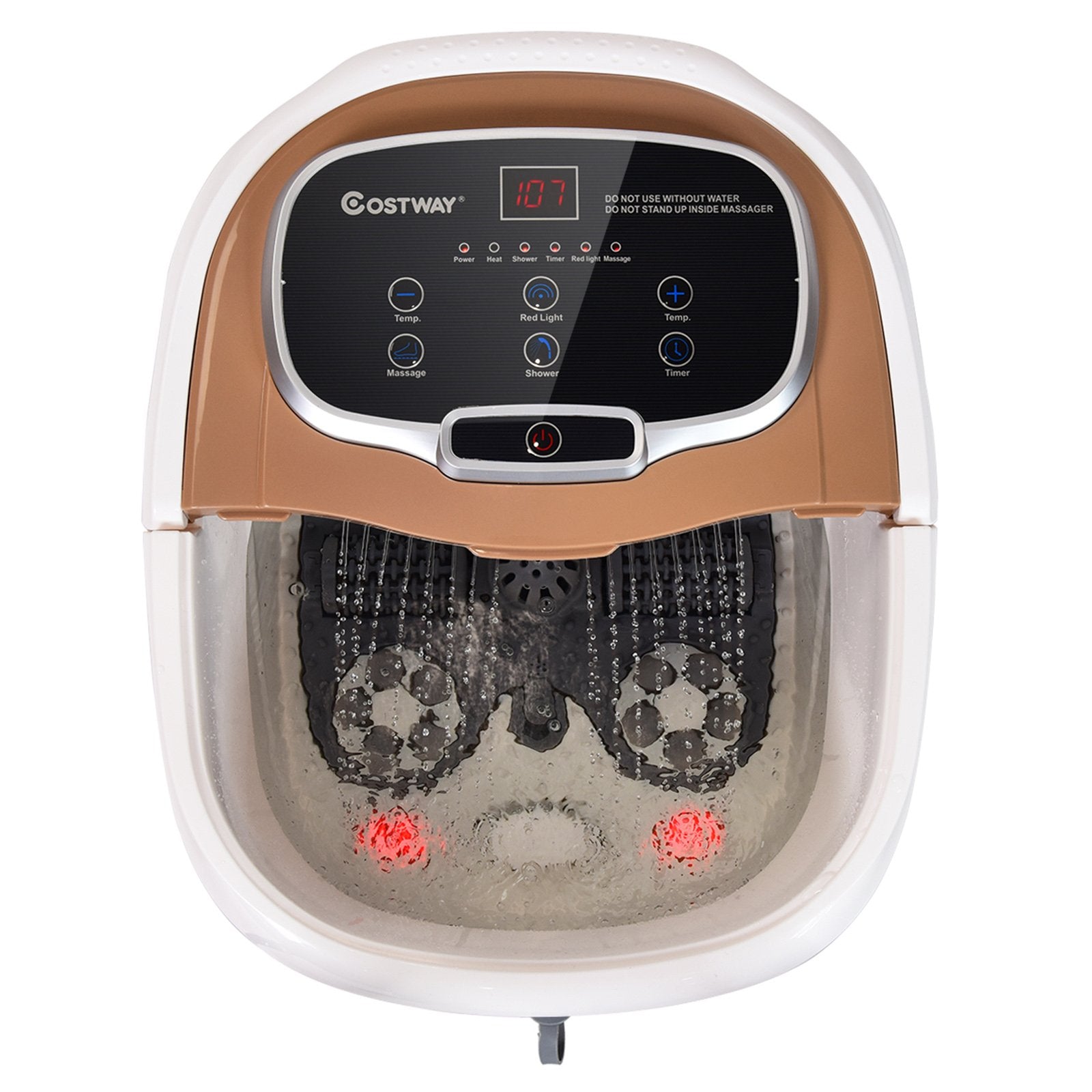 Portable All-In-One Heated Foot Bubble Spa Bath Motorized Massager, Brown Foot Massager   at Gallery Canada