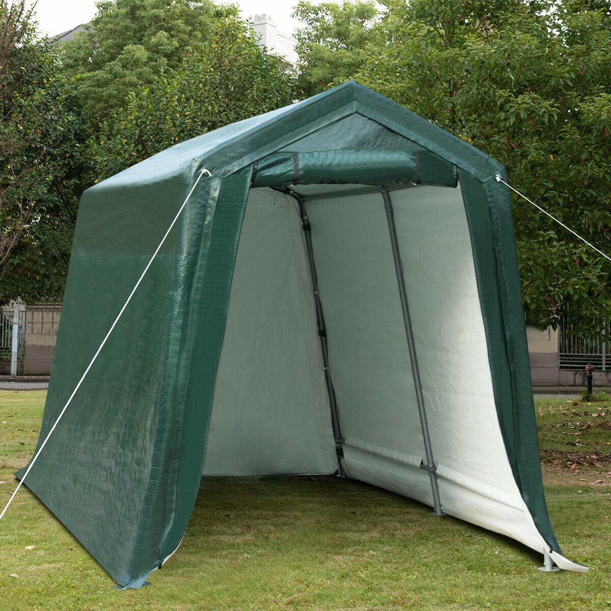 Outdoor Carport Shed with Sidewalls and Waterproof Ripstop Cover-7 x 12 ft Carports   at Gallery Canada