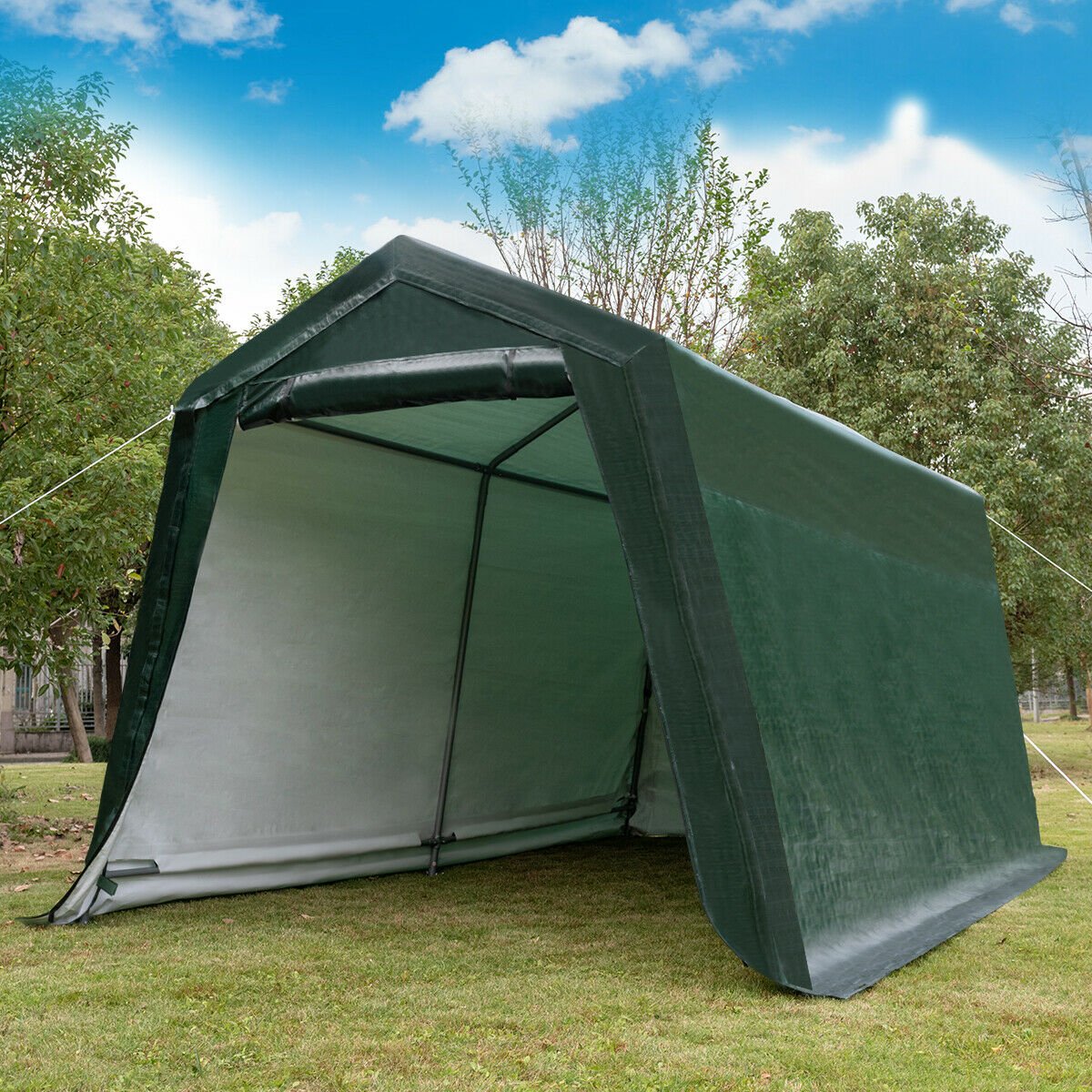 Outdoor Carport Shed with Sidewalls and Waterproof Ripstop Cover-10 x 10 ft Carports   at Gallery Canada