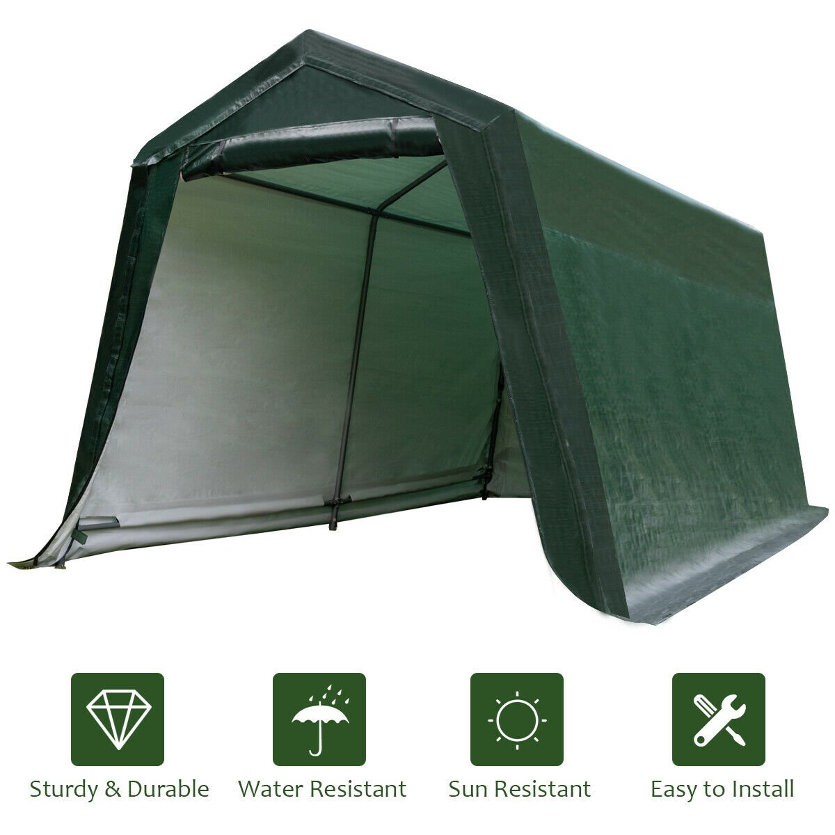 Outdoor Carport Shed with Sidewalls and Waterproof Ripstop Cover-10 x 10 ft Carports   at Gallery Canada