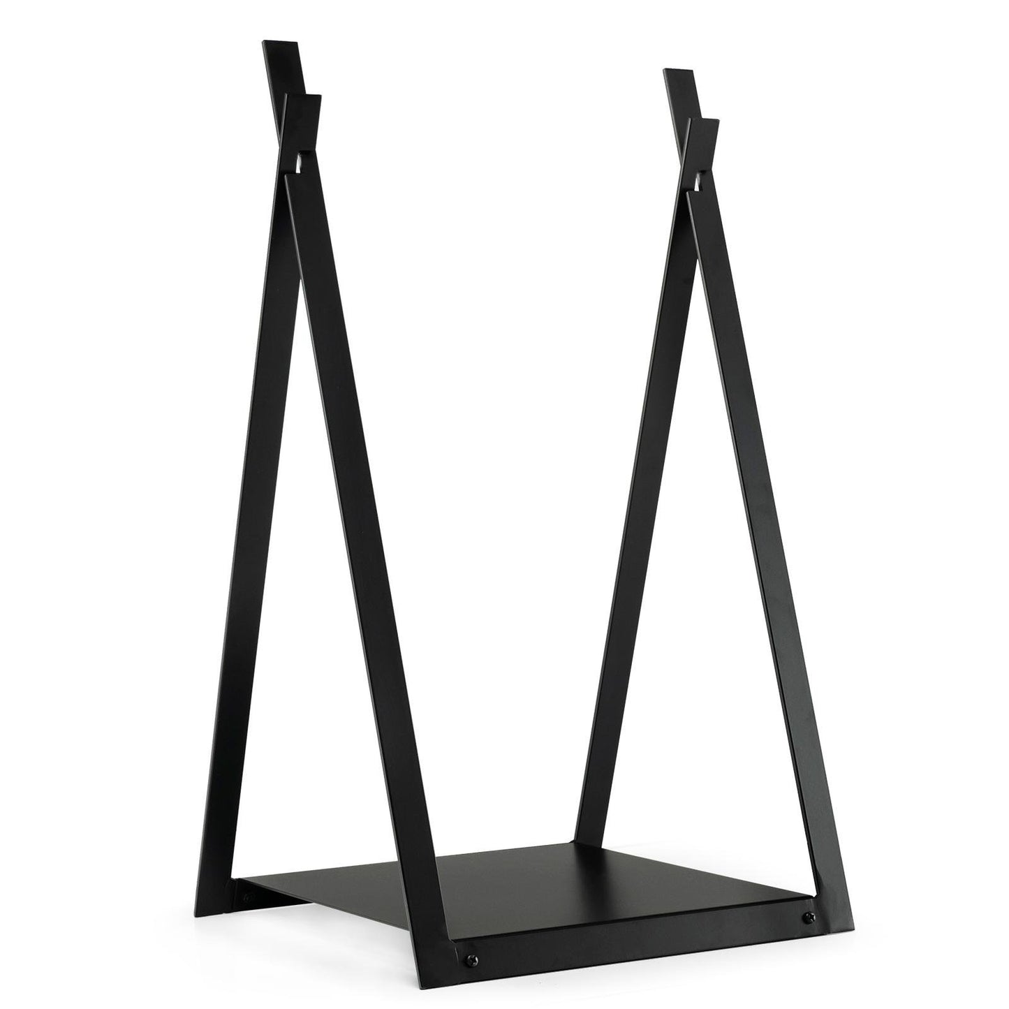 Triangle Firewood Rack with Raised Base for Fireplace Fire Pit, Black Log Storage   at Gallery Canada