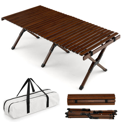 Portable Picnic Table with Carry Bag for Camping and BBQ, Brown - Gallery Canada