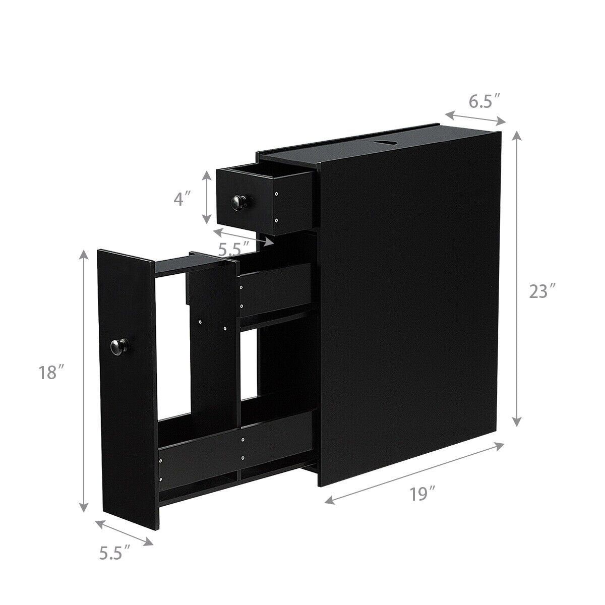 Black Bathroom Cabinet Space Saver Storage Organizer, Black Floor Cabinets   at Gallery Canada