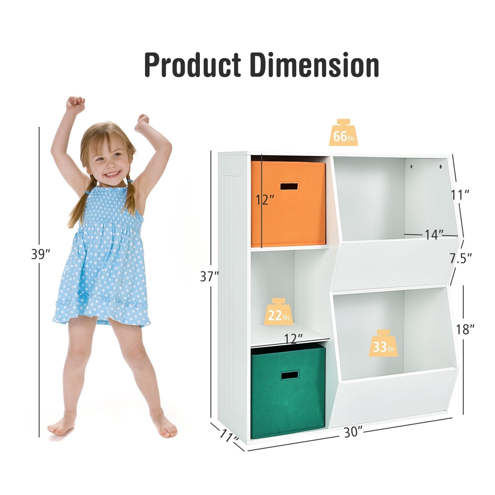 Kids Toy Storage Cabinet Shelf Organizer, Multicolor - Gallery Canada