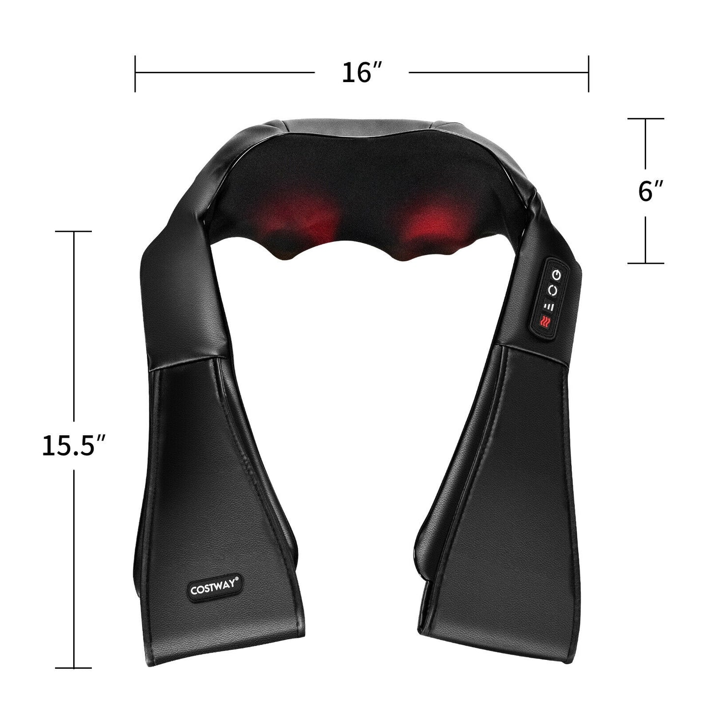 Shiatsu Neck Massager with Heat and Deep Tissue 3D-Kneading, Black Back Massager   at Gallery Canada