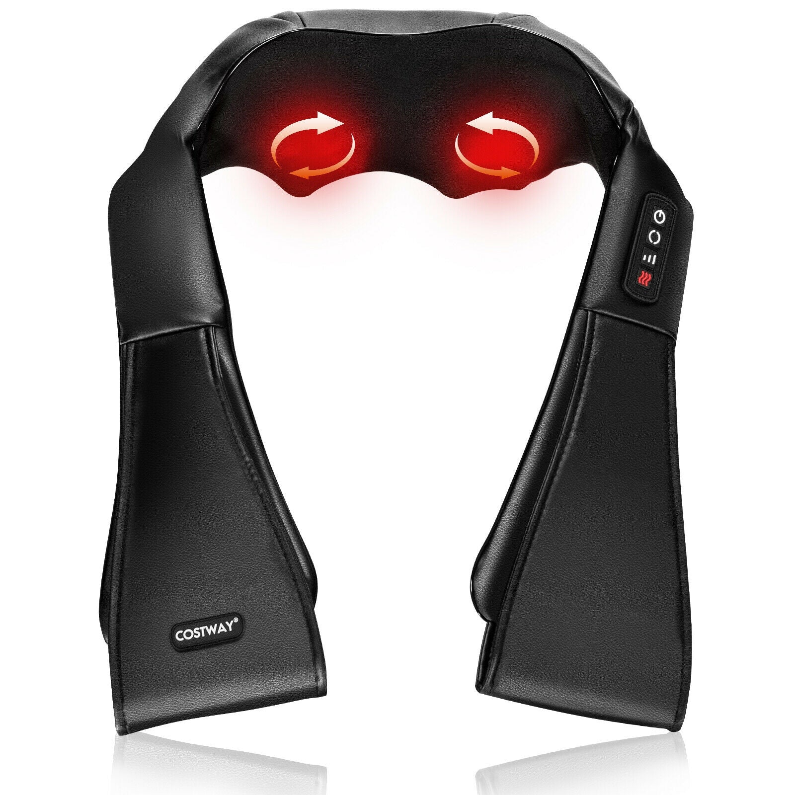 Shiatsu Neck Massager with Heat and Deep Tissue 3D-Kneading, Black Back Massager Black  at Gallery Canada