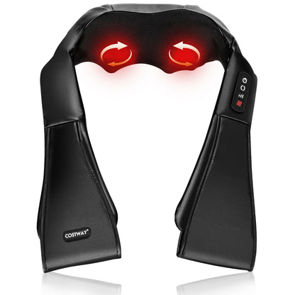 Shiatsu Neck Massager with Heat and Deep Tissue 3D-Kneading, Black Back Massager Black  at Gallery Canada