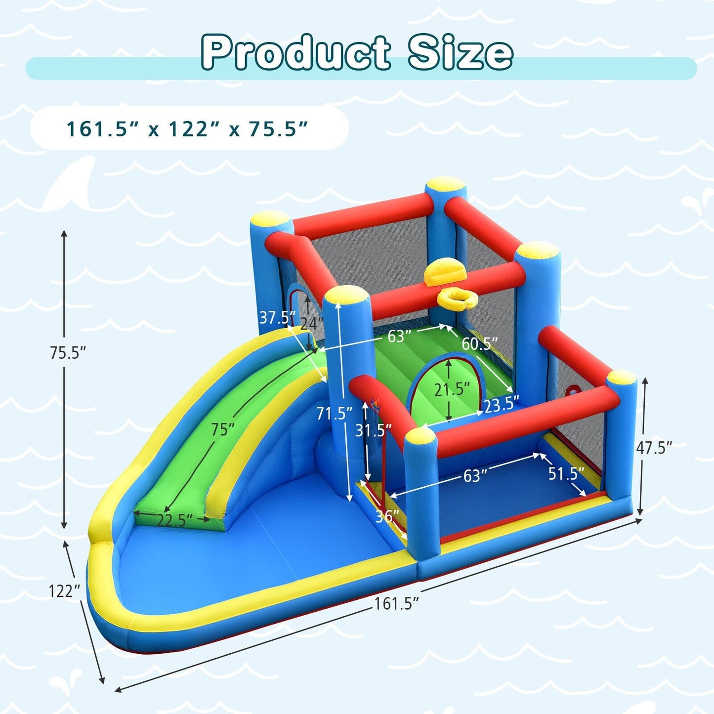 Inflatable Kids Water Slide Outdoor Indoor Slide Bounce Castle without Blower Bounce House   at Gallery Canada