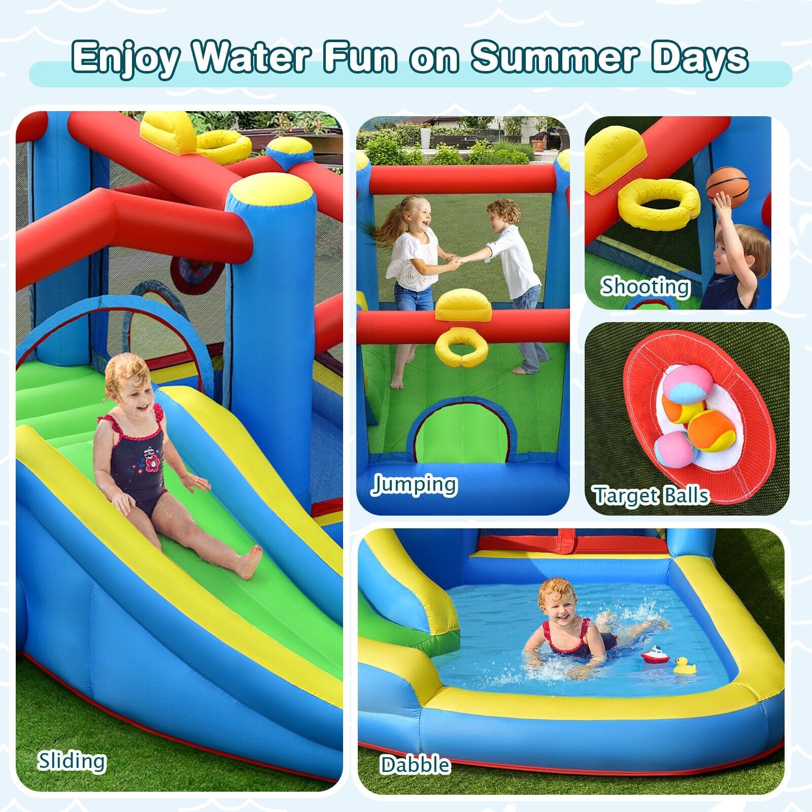 Inflatable Kids Water Slide Outdoor Indoor Slide Bounce Castle without Blower Bounce House   at Gallery Canada