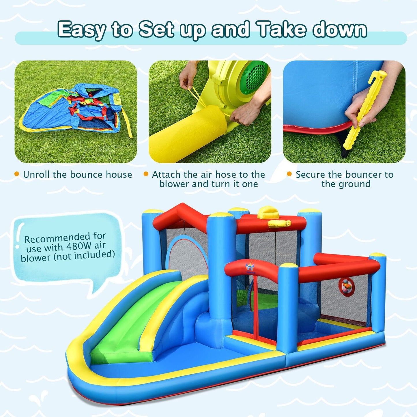 Inflatable Kids Water Slide Outdoor Indoor Slide Bounce Castle without Blower Bounce House   at Gallery Canada