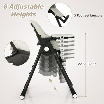 4-in-1 Baby High Chair with 6 Adjustable Heights, Gray - Gallery Canada