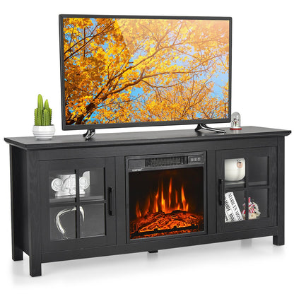 58 Inch Fireplace TV Stand with Remote Control for TVs up to 65 Inch, Black - Gallery Canada