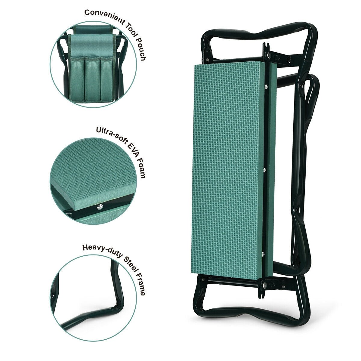 Folding Garden Kneeler and Seat Bench, Green Garden Tools   at Gallery Canada