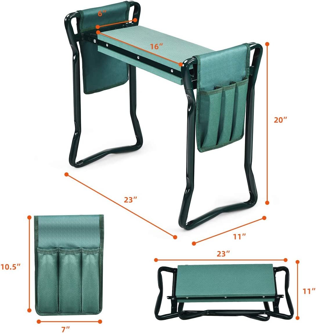 Folding Garden Kneeler and Seat Bench, Green Garden Tools   at Gallery Canada