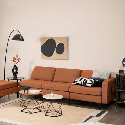 Modular L-shaped Sectional Sofa with Reversible Chaise and 2 USB Ports, Orange Sofas & Loveseats   at Gallery Canada