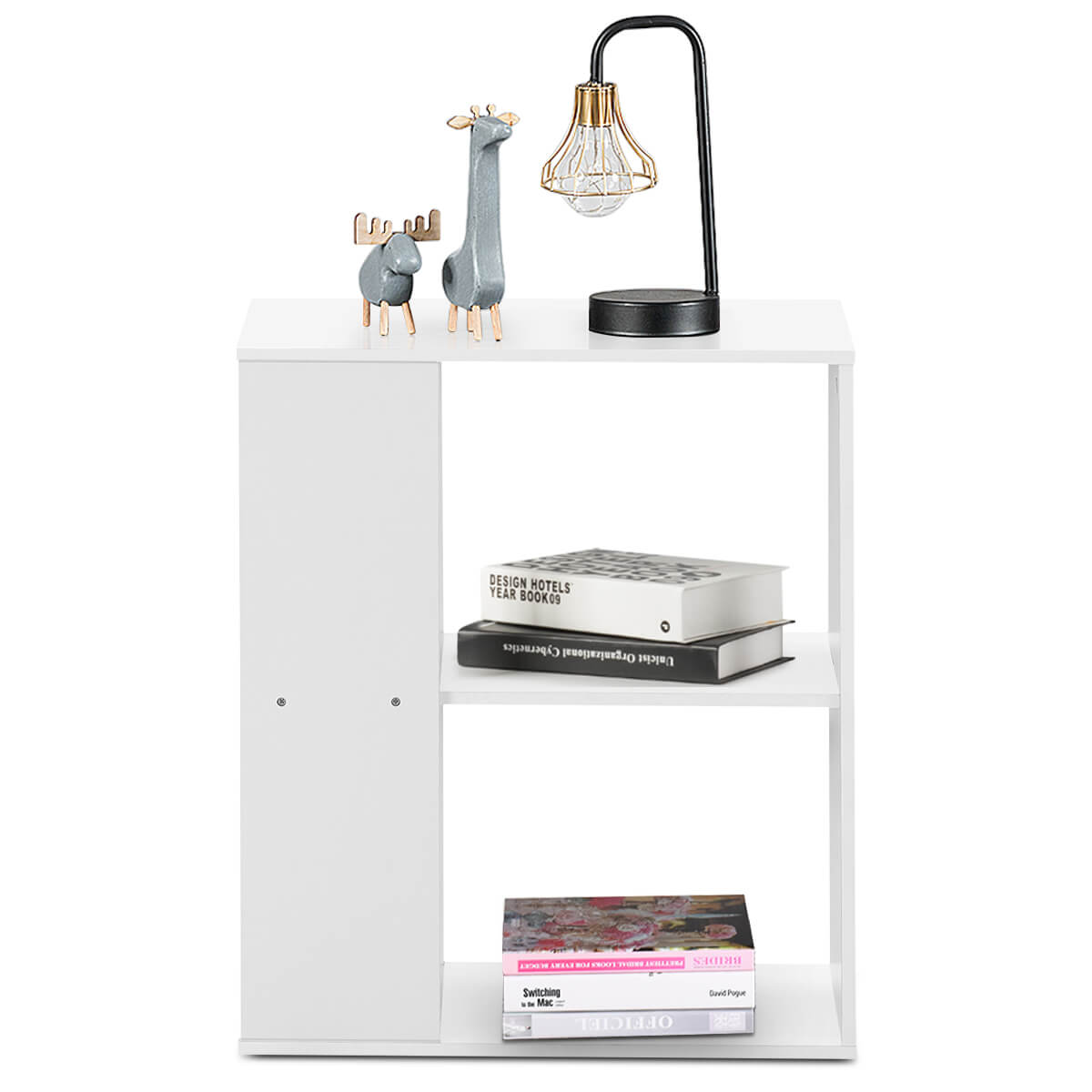 3-Tier Side End Table with Storage Shelves , White End & Side Tables   at Gallery Canada