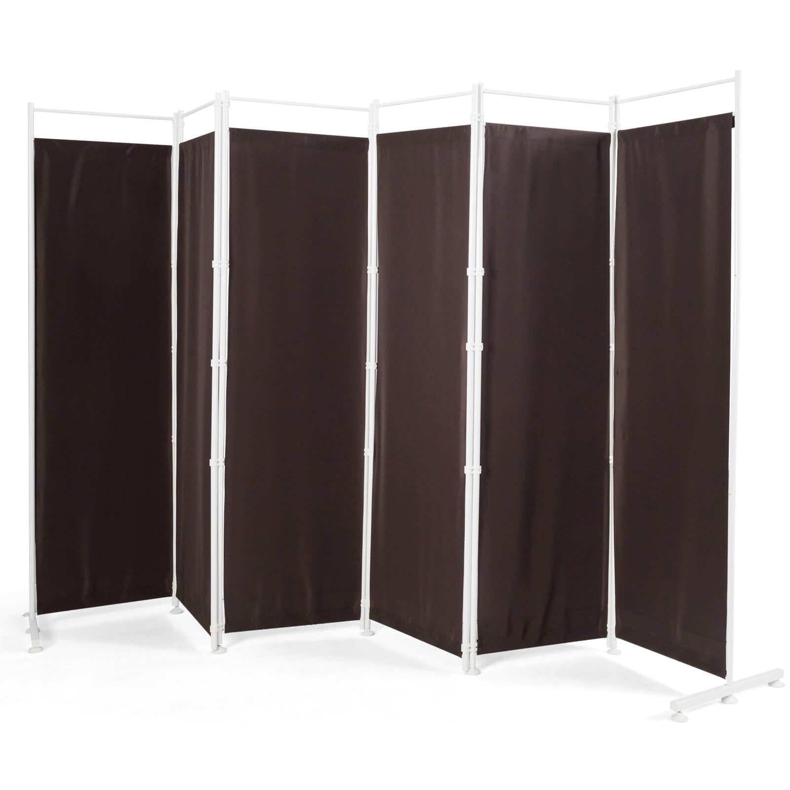 6-Panel Room Divider Folding Privacy Screen, Brown Room Dividers   at Gallery Canada