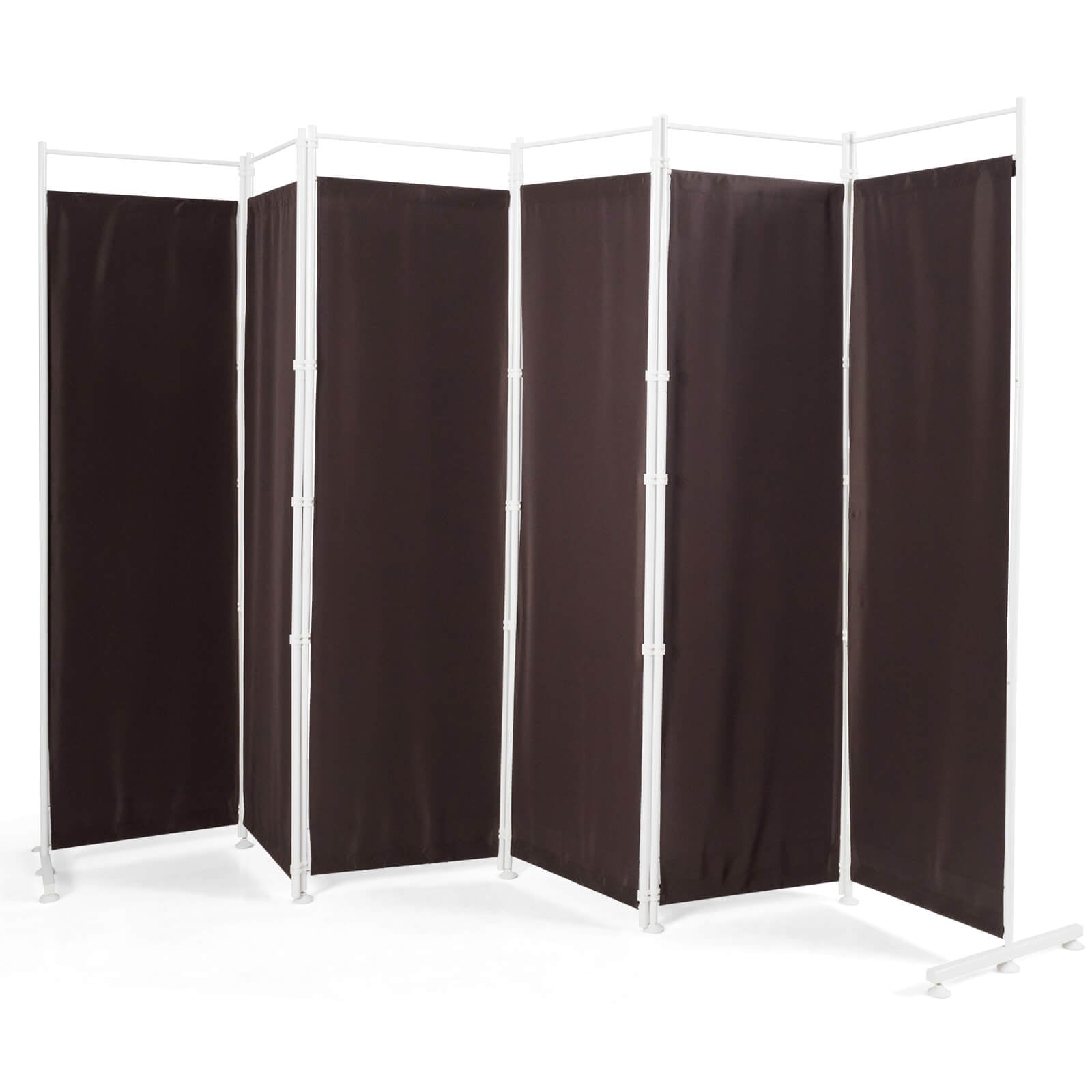 6-Panel Room Divider Folding Privacy Screen, Brown Room Dividers at Gallery Canada
