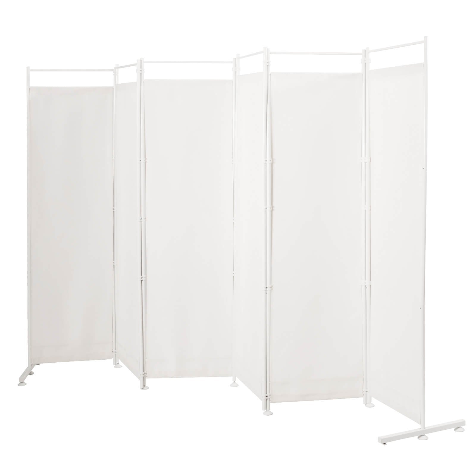 6-Panel Room Divider Folding Privacy Screen, White Room Dividers   at Gallery Canada